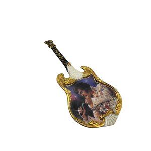 Elvis Presley Entertainer of the Century Bradford Porcelain Guitar Aloha Hawaii.